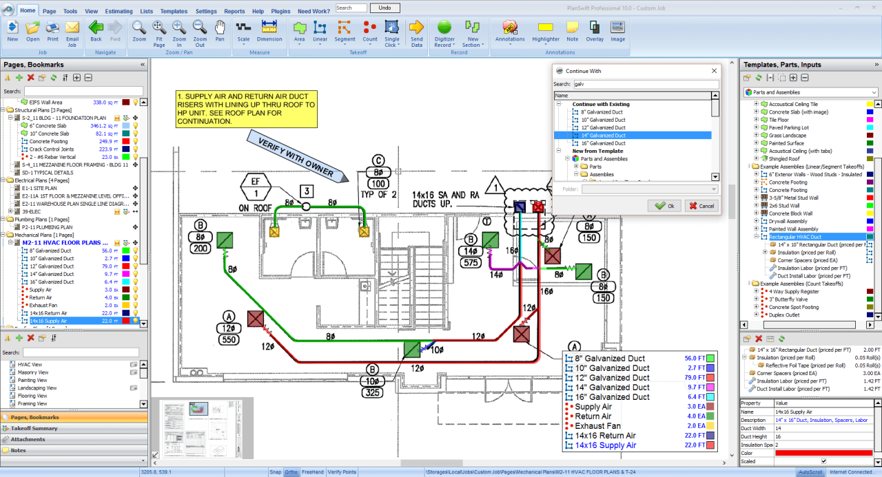 Hvac software estimating planswift spreadsheet excel trial regarding mechanical takeoff estimate template material downloa db quote line snap